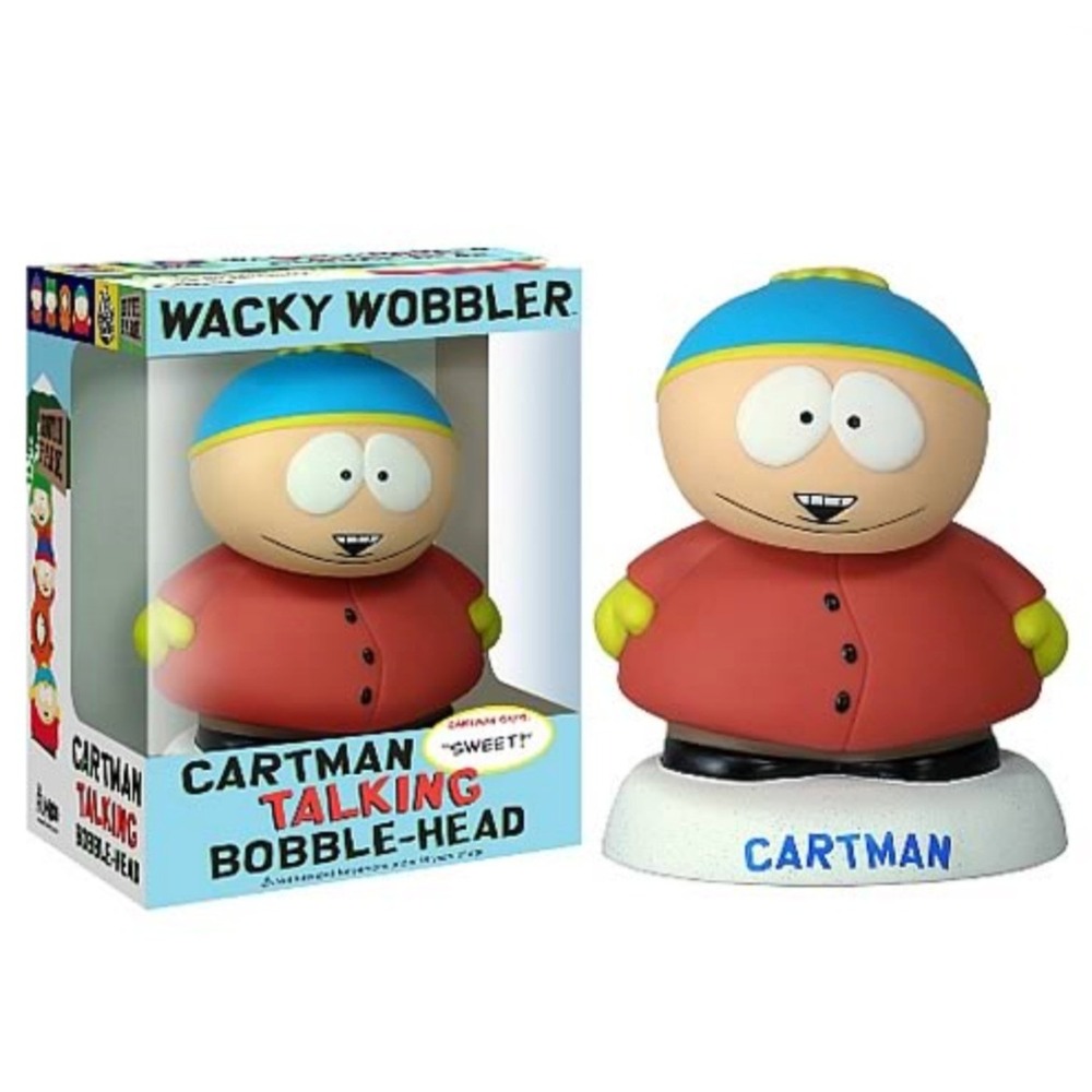 2008 South Park Cartman Wacky Wobbler Funko Talking Bobblehead Toy Box Battery